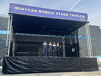 professional outdoor event stage with banner mounts